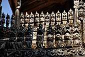 Myanmar - Mandalay, Shwenandaw Kyaung (the Golden Palace) a wonderful example of the Burmese unique teak architecture and wood-carving art. 